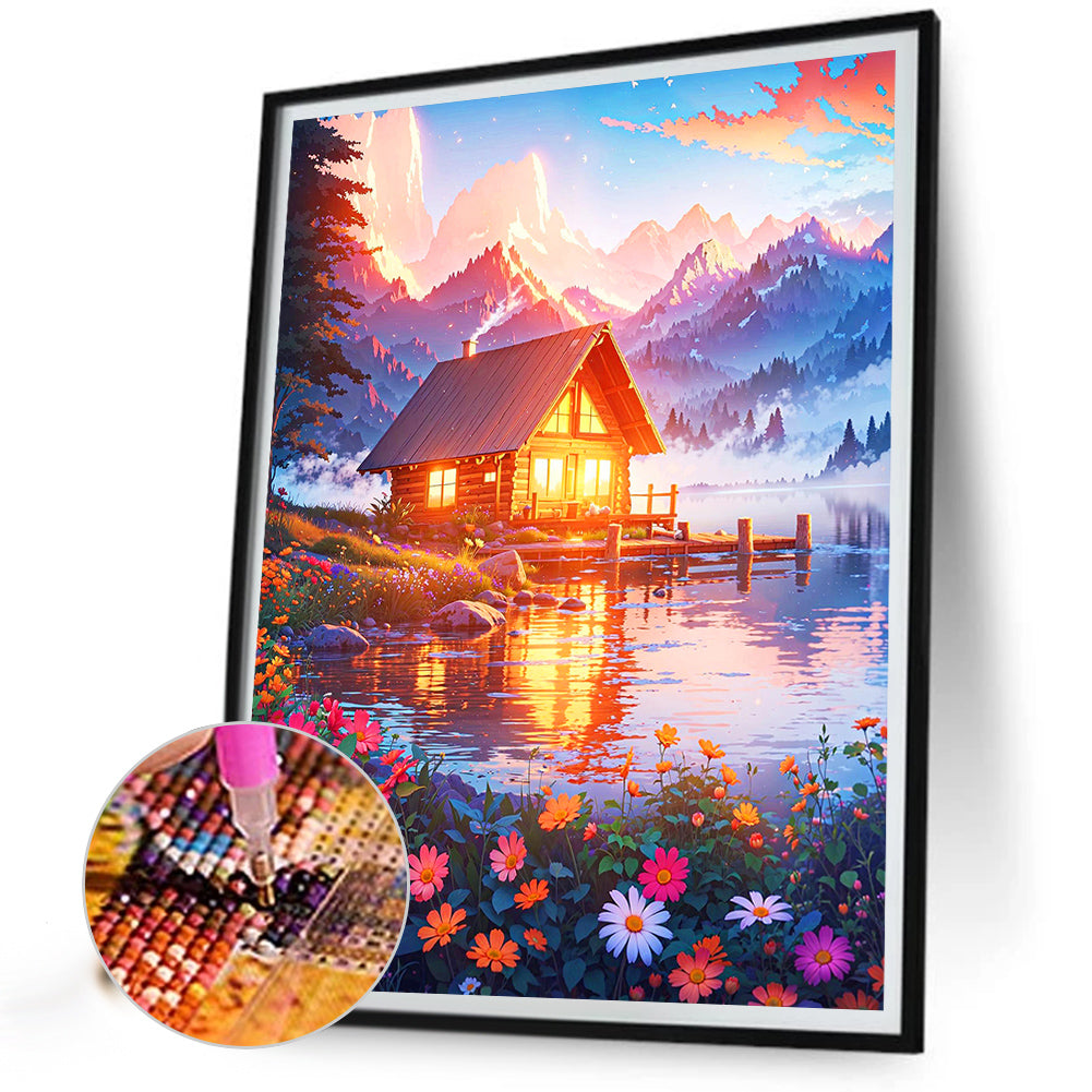Seaside Cabin - Full Round Drill Diamond Painting 40*50CM