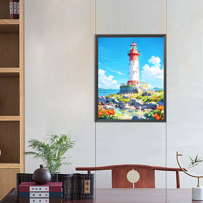 Mountain Lighthouse - Full Round Drill Diamond Painting 40*50CM