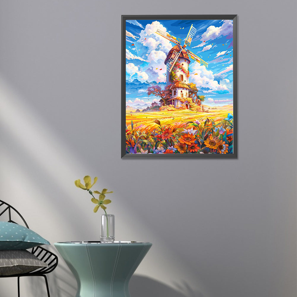 Floral Pinwheel - Full Round Drill Diamond Painting 40*50CM