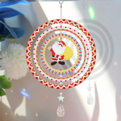 Suncatcher Diamond Painting Hanging Sign Christmas Home Windows Decor (Santa)