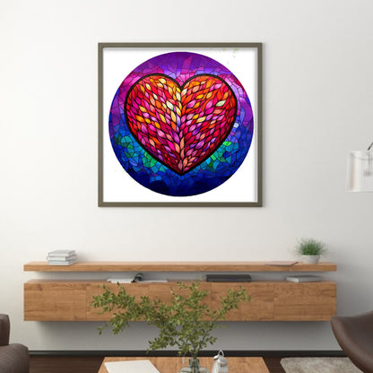 Glass Painting-Love - 11CT Stamped Cross Stitch 50*50CM