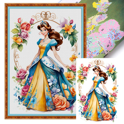 Flower Princess - 18CT Stamped Cross Stitch 35*50CM
