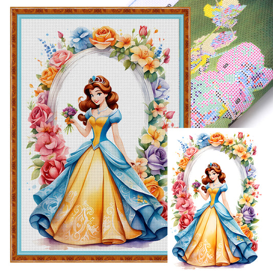 Flower Princess - 18CT Stamped Cross Stitch 35*50CM