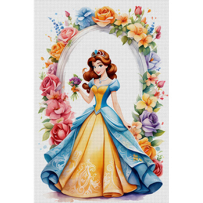 Flower Princess - 18CT Stamped Cross Stitch 35*50CM