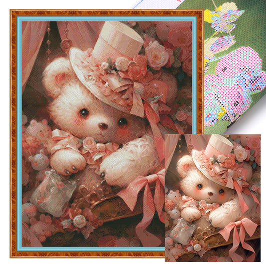 Pink Bear - 16CT Stamped Cross Stitch 50*65CM