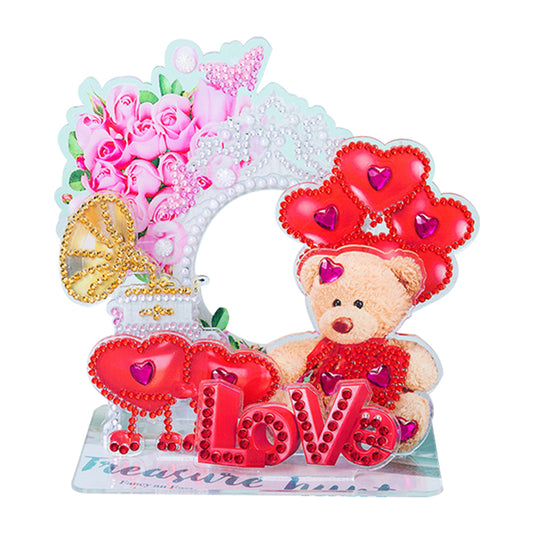 Diamond Painting Ornament Kits for Home Office Desktop Decor (Love Bear)