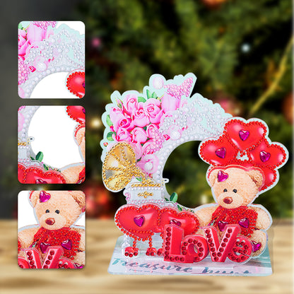 Diamond Painting Ornament Kits for Home Office Desktop Decor (Love Bear)