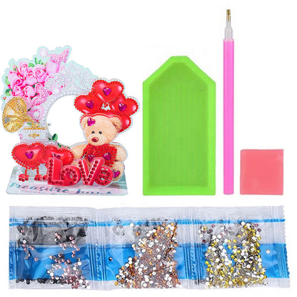 Diamond Painting Ornament Kits for Home Office Desktop Decor (Love Bear)