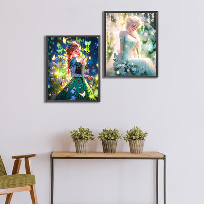 Anna And Elsa - Full Round Drill Diamond Painting 40*50CM