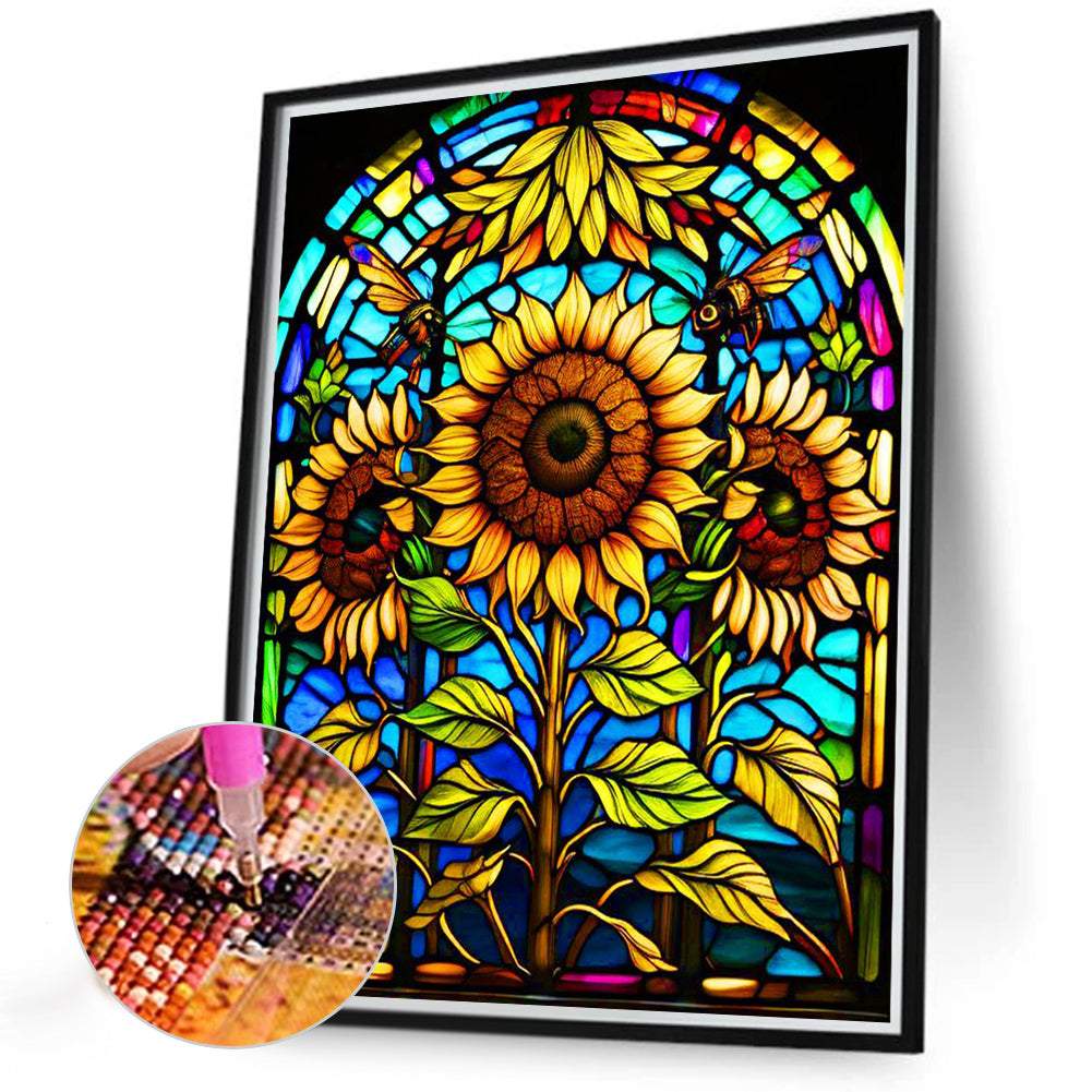 Sunflower - Full Round Drill Diamond Painting 30*40CM