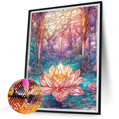 Lotus Pond Palace - Full Round Drill Diamond Painting 30*40CM