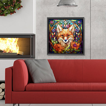 Stained Glass Fox - Full Round Drill Diamond Painting 30*30CM