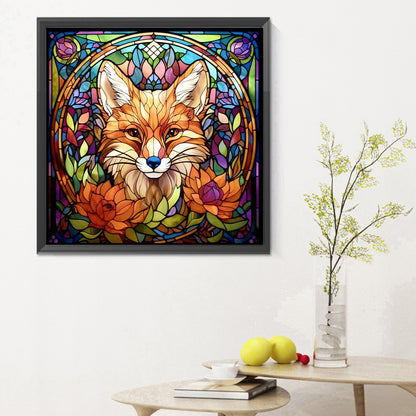 Stained Glass Fox - Full Round Drill Diamond Painting 30*30CM