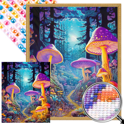 Mushroom Forest - Full Round AB Drill Diamond Painting 40*50CM