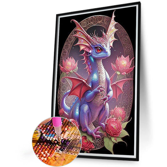 Flowers And Dragons - Full Round Drill Diamond Painting 40*60CM