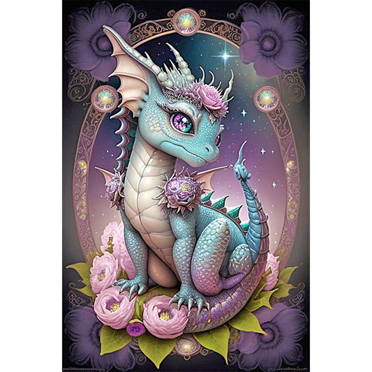 Flowers And Dragons - Full Round Drill Diamond Painting 40*60CM