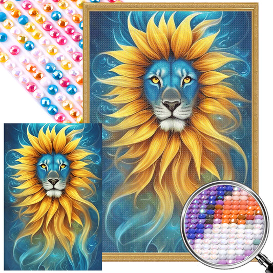 Sunflower Lion - Full Round AB Drill Diamond Painting 40*60CM