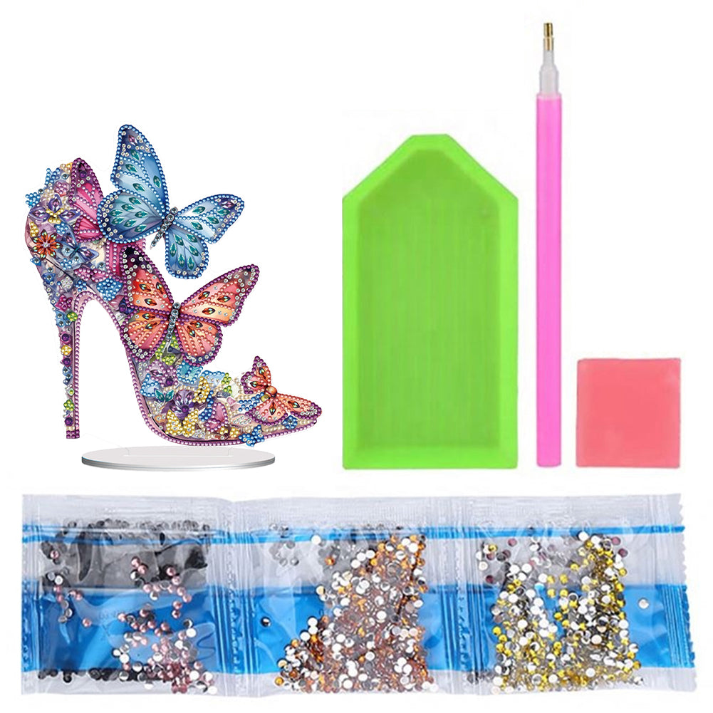 Diamond Painting Tabletop Ornaments for Office Desktop Decor (Jeweled Heels #1)