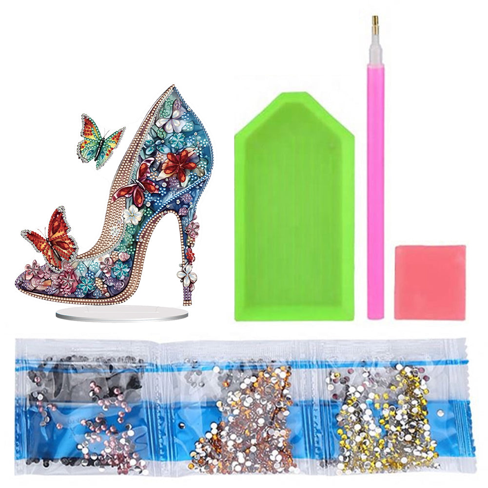 Diamond Painting Tabletop Ornaments for Office Desktop Decor (Jeweled Heels #3)