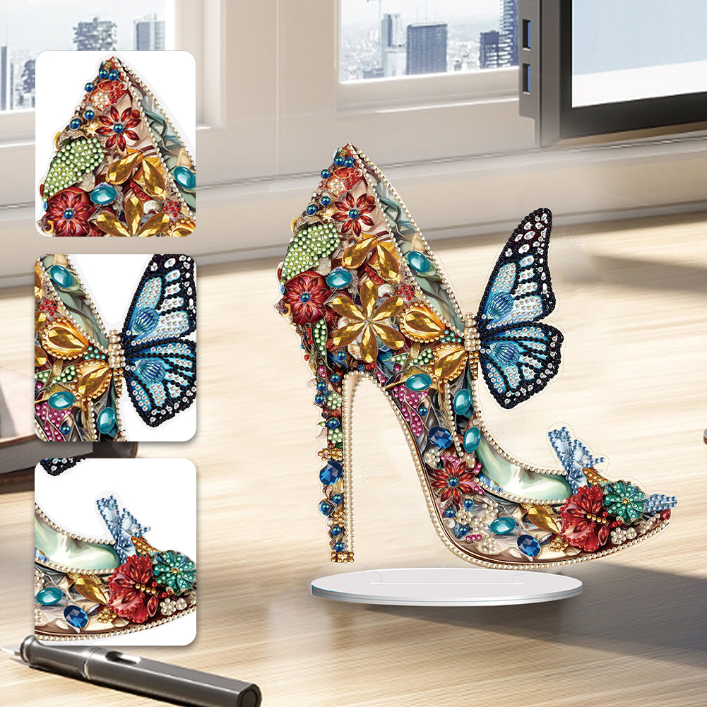 Diamond Painting Tabletop Ornaments for Office Desktop Decor (Jeweled Heels #5)