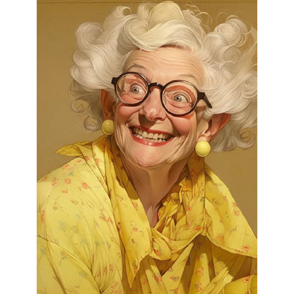 Funny Grandma - Full Round Drill Diamond Painting 30*40CM