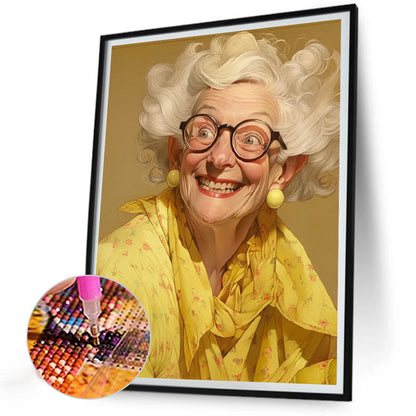 Funny Grandma - Full Round Drill Diamond Painting 30*40CM