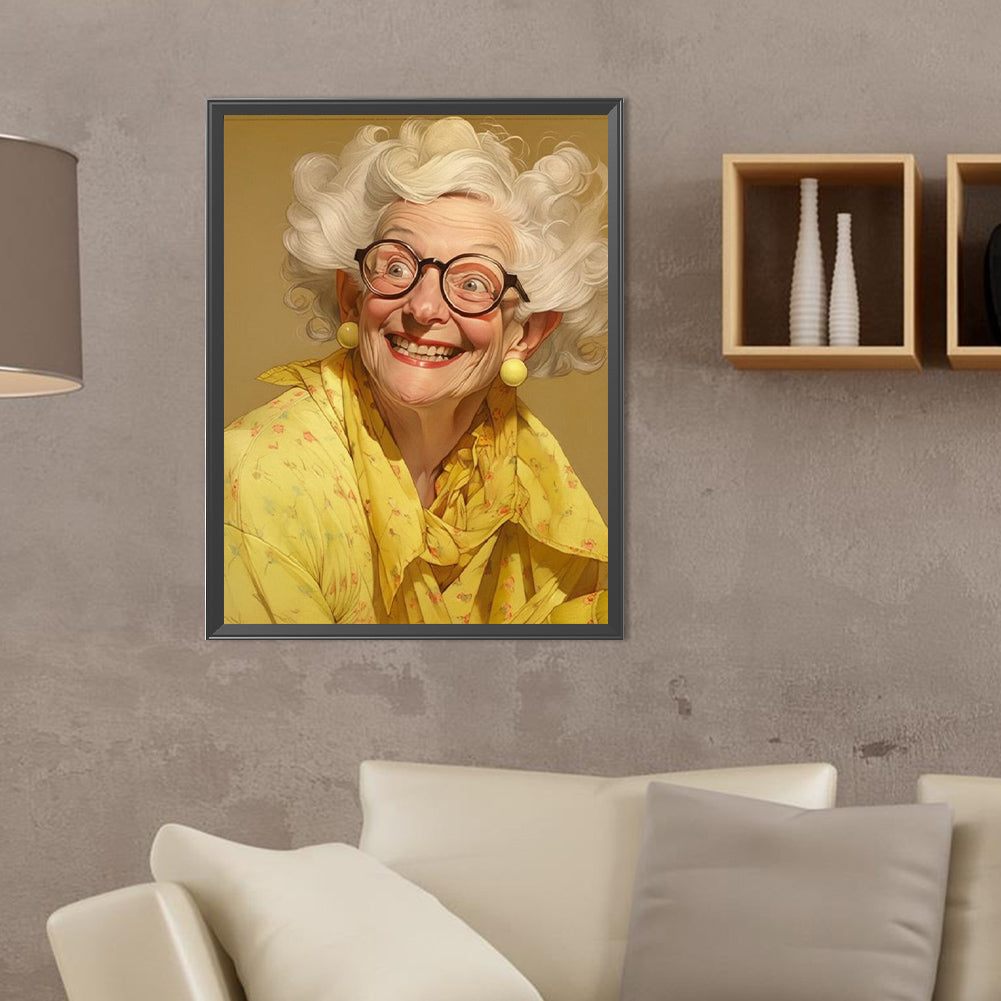 Funny Grandma - Full Round Drill Diamond Painting 30*40CM