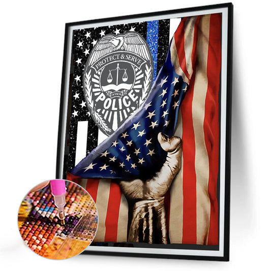 American Flag - Full Round Drill Diamond Painting 30*40CM