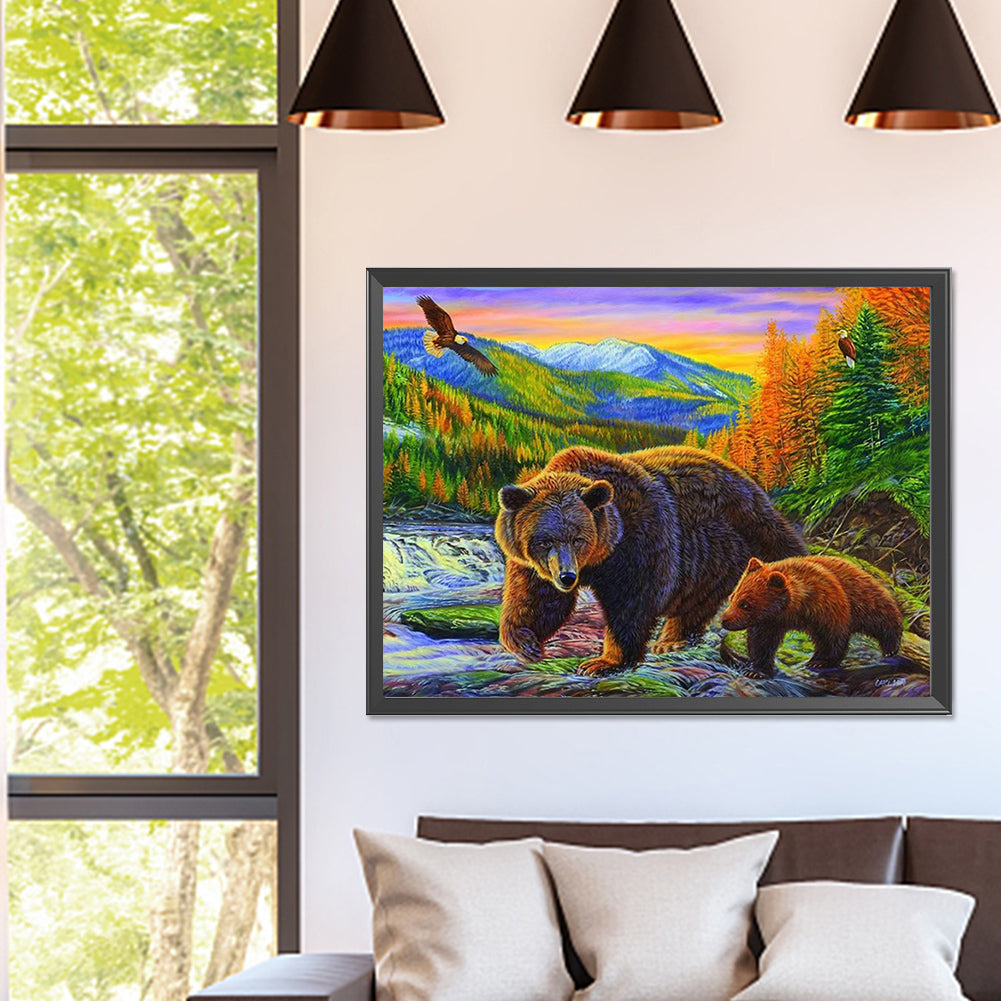 Brown Bear - Full Square Drill Diamond Painting 40*30CM