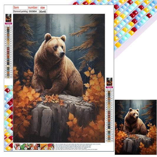 Brown Bear - Full Square Drill Diamond Painting 30*40CM