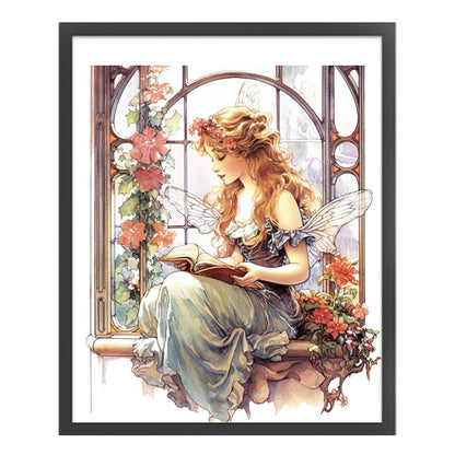 Elf Reading By The Window - 11CT Stamped Cross Stitch 50*60CM