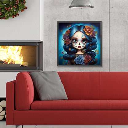 Sugar Skull Girl - Full Round Drill Diamond Painting 30*30CM