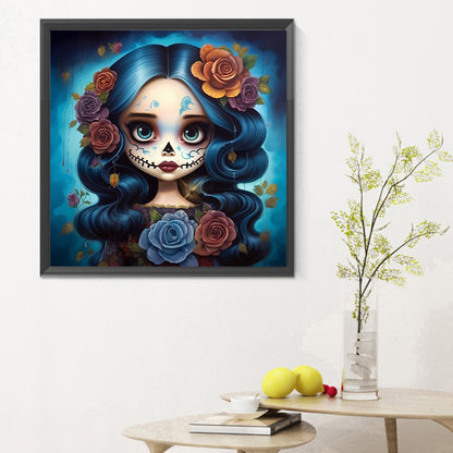 Sugar Skull Girl - Full Round Drill Diamond Painting 30*30CM