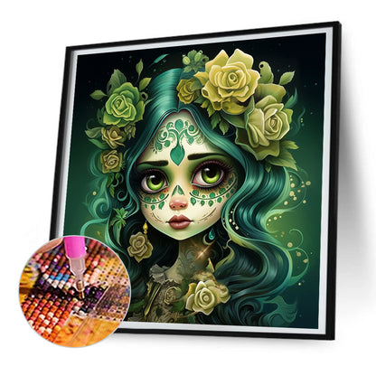 Sugar Skull Girl - Full Round Drill Diamond Painting 30*30CM