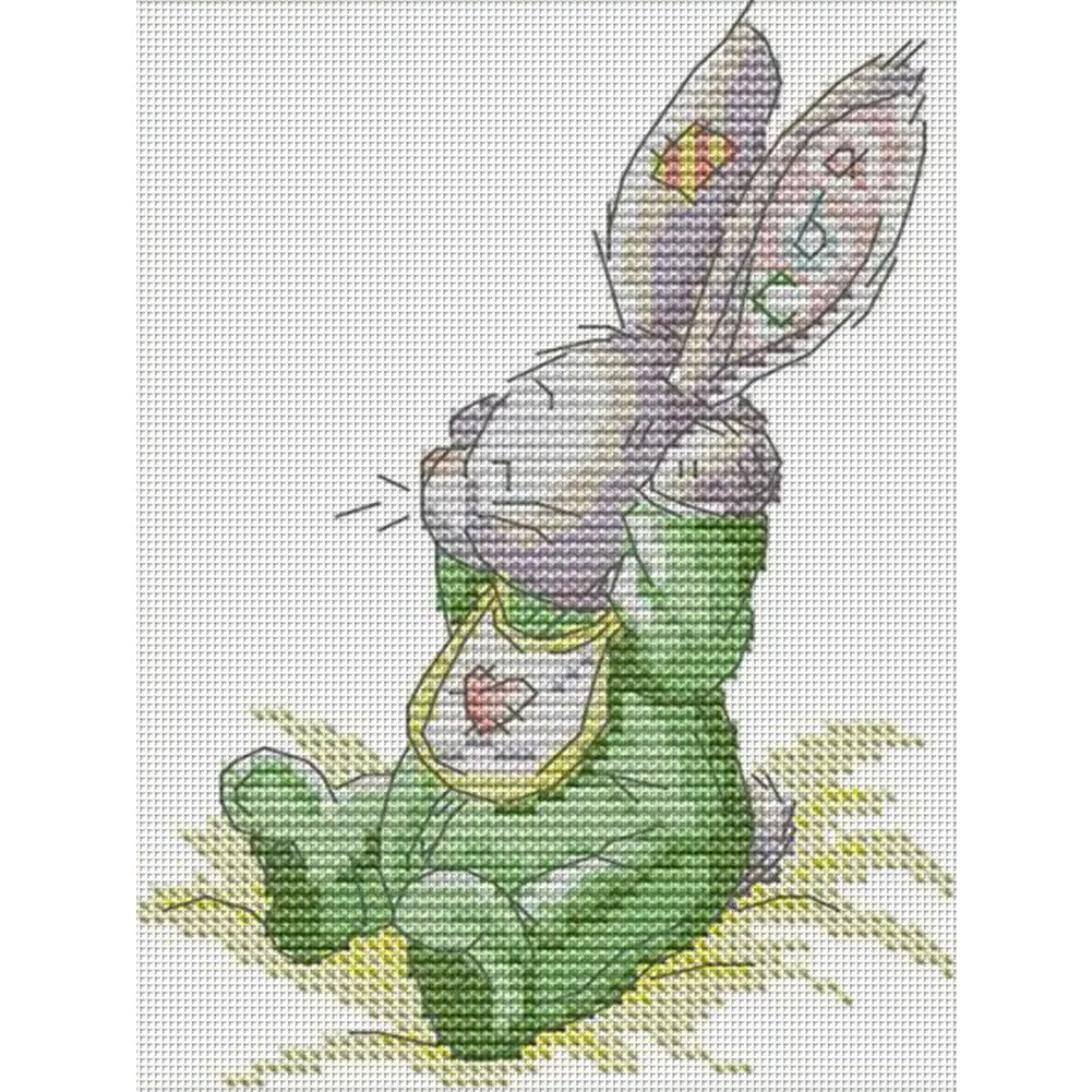 Patch Rabbit(1) - 14CT Stamped Cross Stitch 15*20CM