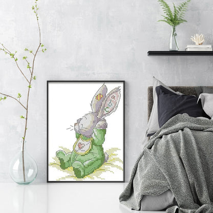 Patch Rabbit(1) - 14CT Stamped Cross Stitch 15*20CM