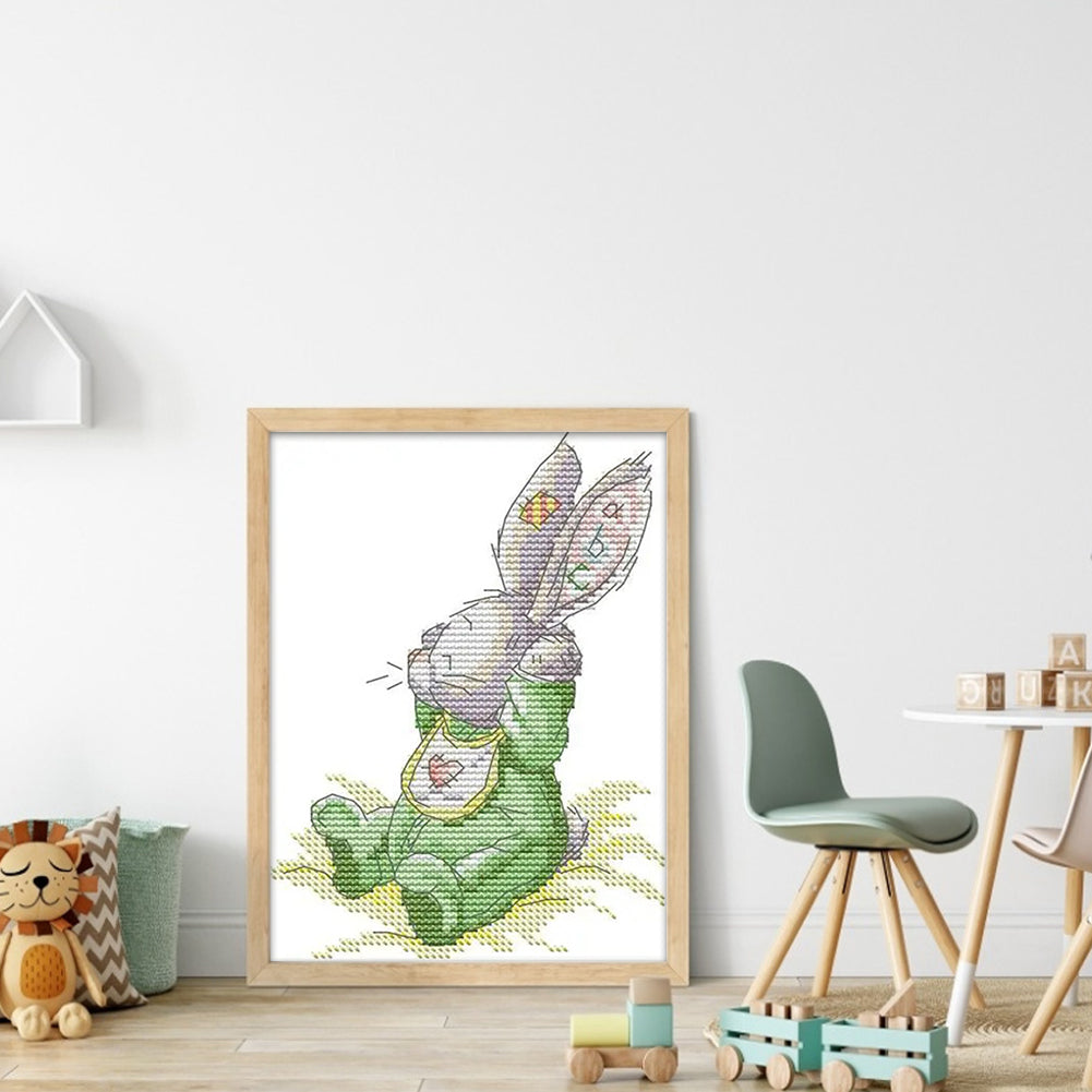 Patch Rabbit(1) - 14CT Stamped Cross Stitch 15*20CM