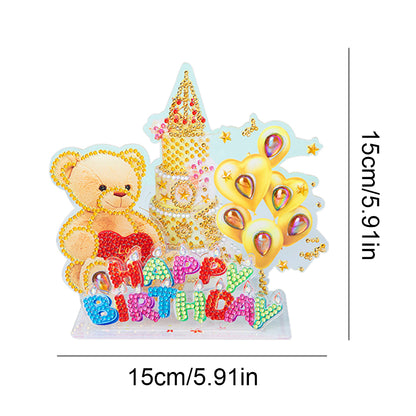 Acrylic Diamond Painting Desktop Decor for Office Desktop Decor (Birthday Bear)