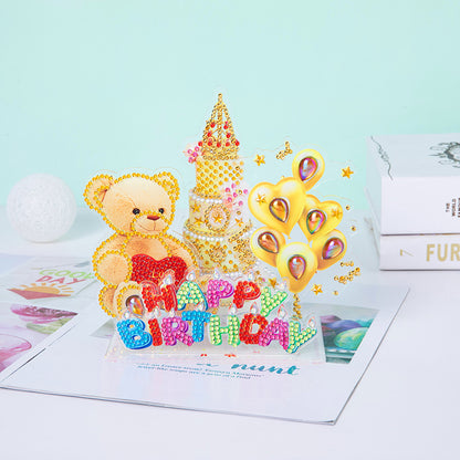 Acrylic Diamond Painting Desktop Decor for Office Desktop Decor (Birthday Bear)