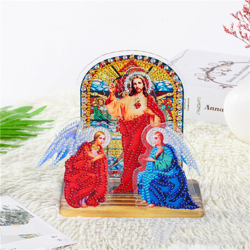 Acrylic Diamond Painting Desktop Decor for Office Desktop Decor (Jesus)