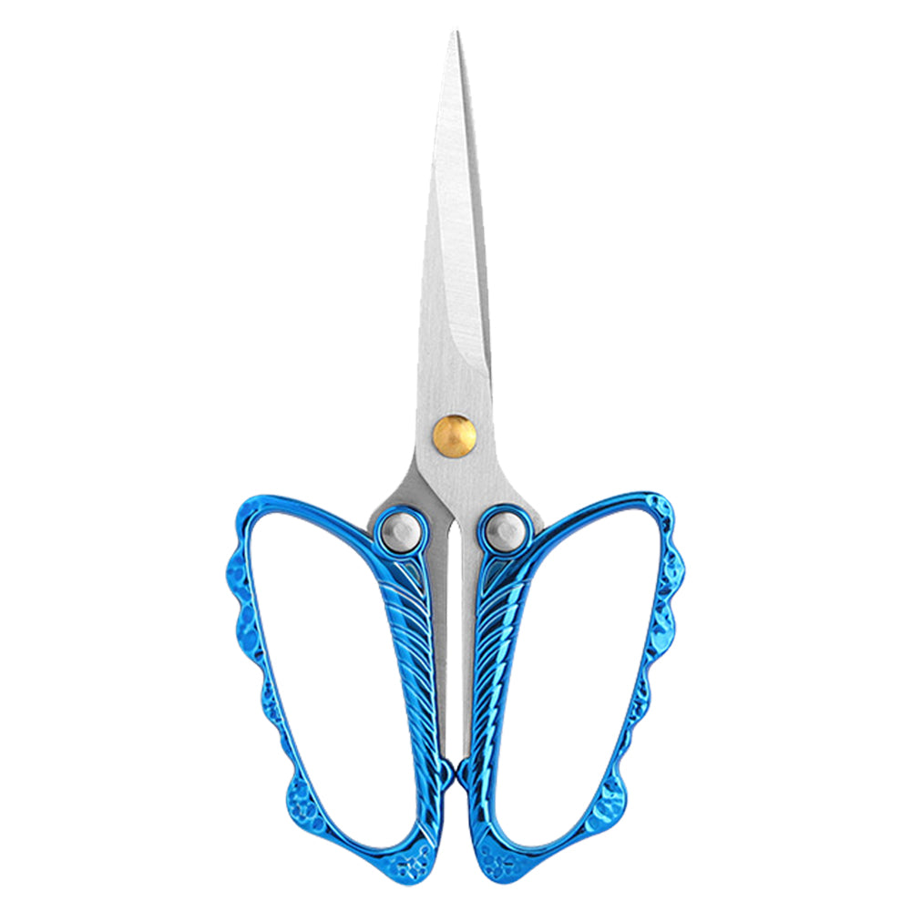 Tailor Craft Scissors Stainless Steel Butterfly Design Scissors 12x6cm (Blue)