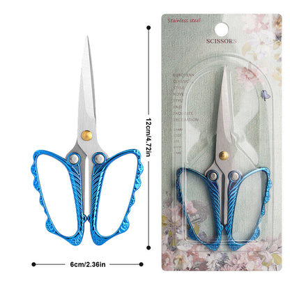 Tailor Craft Scissors Stainless Steel Butterfly Design Scissors 12x6cm (Blue)