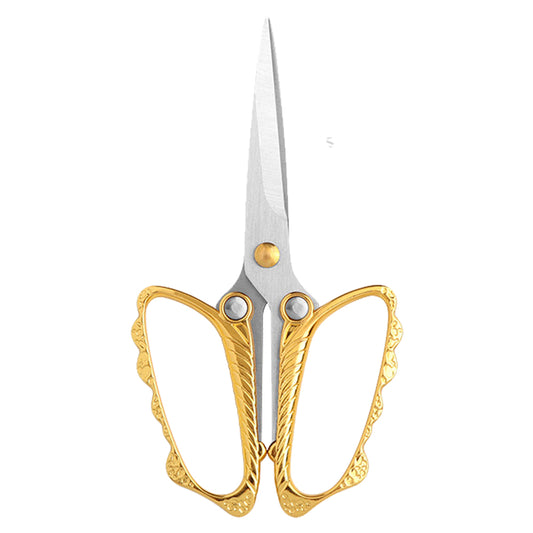 Tailor Craft Scissors Stainless Steel Butterfly Design Scissors 12x6cm (Gold)