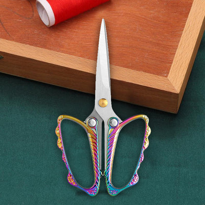 Tailor Craft Scissors Stainless Steel Butterfly Design Scissors 12x6cm(Coloured)