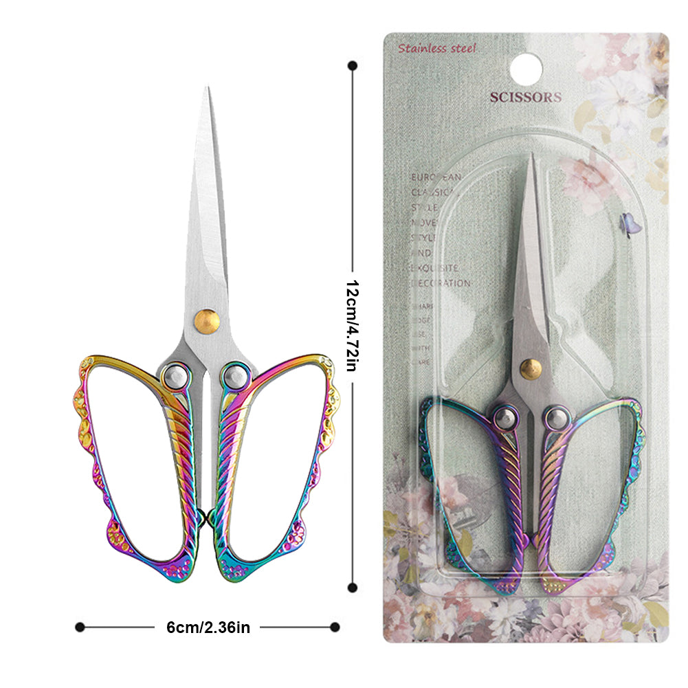 Tailor Craft Scissors Stainless Steel Butterfly Design Scissors 12x6cm(Coloured)