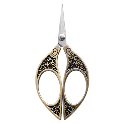 Stainless Steel Leaf Style Mini Scissors for Sewing Crafting11x5cm(Brass Colour)