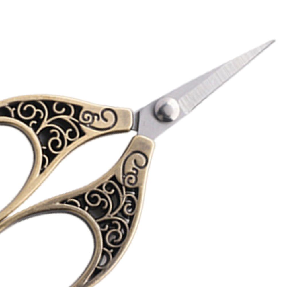 Stainless Steel Leaf Style Mini Scissors for Sewing Crafting11x5cm(Brass Colour)