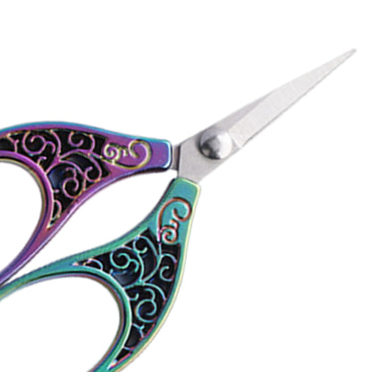 Stainless Steel Leaf Style Mini Scissors for Sewing 11x5cm (Coloured Titanium)