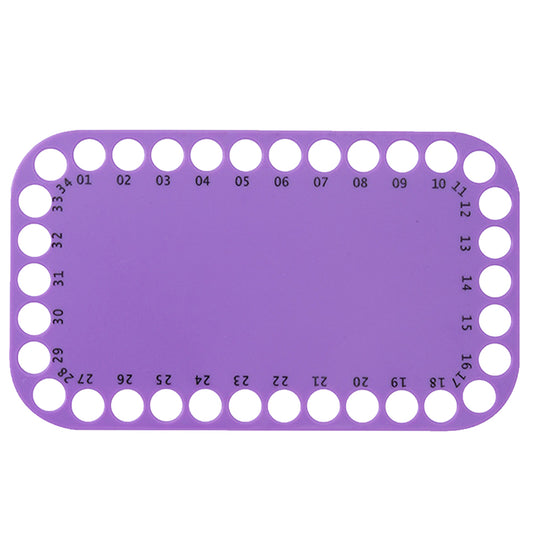 Embroidery Thread Organizer Cards 34 Positions for Cross Stitch 20x12cm (Purple)