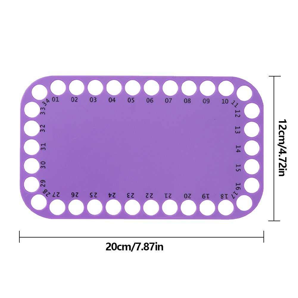 Embroidery Thread Organizer Cards 34 Positions for Cross Stitch 20x12cm (Purple)